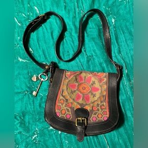Rare!! Vintage Fossil Re-Issue Collection - Tapestry Saddle Bag